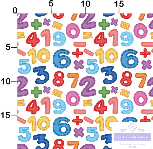 Tissu au mètre 347 école scolaire - Disponible en 9 matières - Vendu par multiple de 50 cm