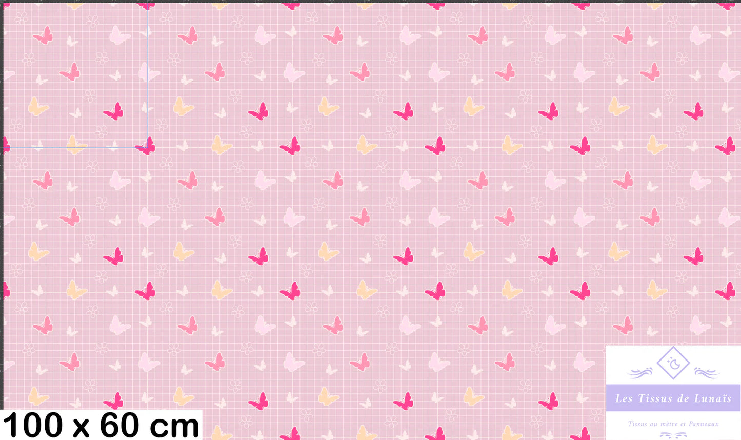 Tissu au mètre 349 enfant fille - Disponible en 9 matières - Vendu par multiple de 50 cm