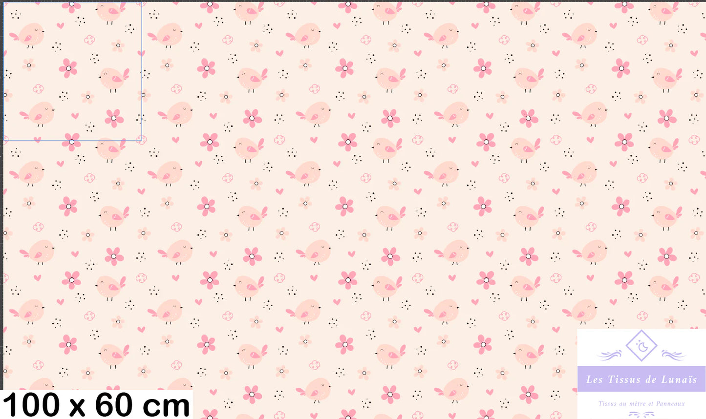 Tissu au mètre 351 enfant fille - Disponible en 9 matières - Vendu par multiple de 50 cm