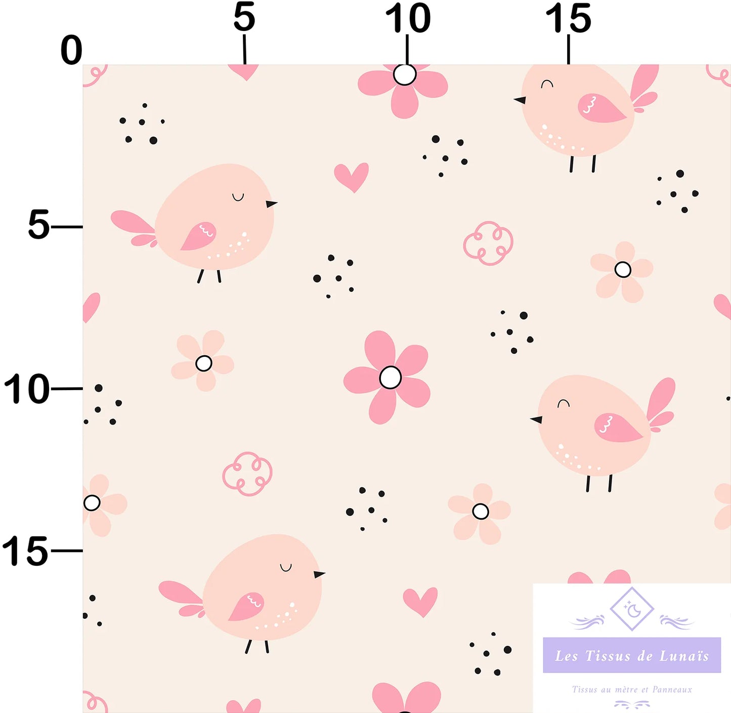 Tissu au mètre 351 enfant fille - Disponible en 9 matières - Vendu par multiple de 50 cm