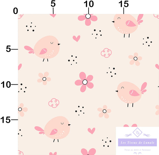 Tissu au mètre 351 enfant fille - Disponible en 9 matières - Vendu par multiple de 50 cm