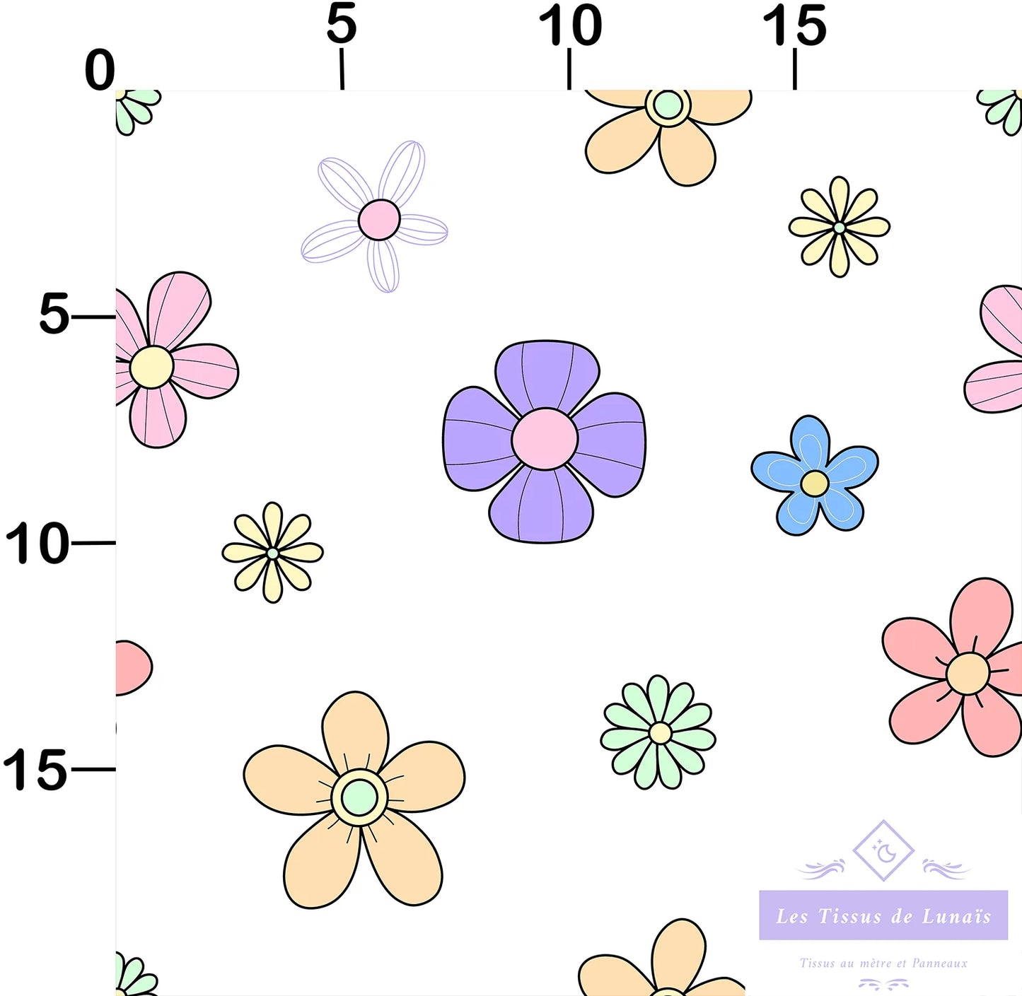 Tissu au mètre 357 enfant fille - Disponible en 9 matières - Vendu par multiple de 50 cm