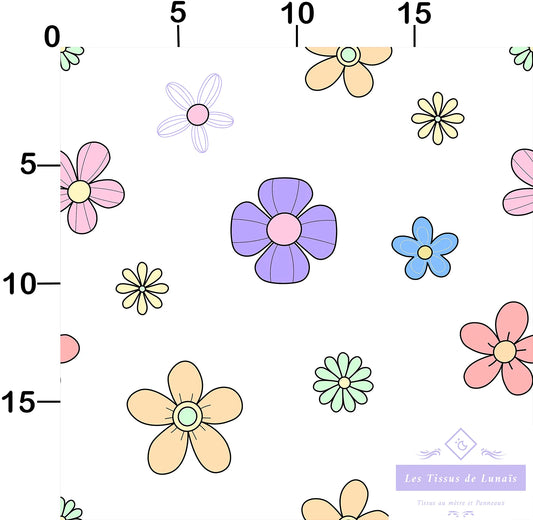 Tissu au mètre 357 enfant fille - Disponible en 9 matières - Vendu par multiple de 50 cm