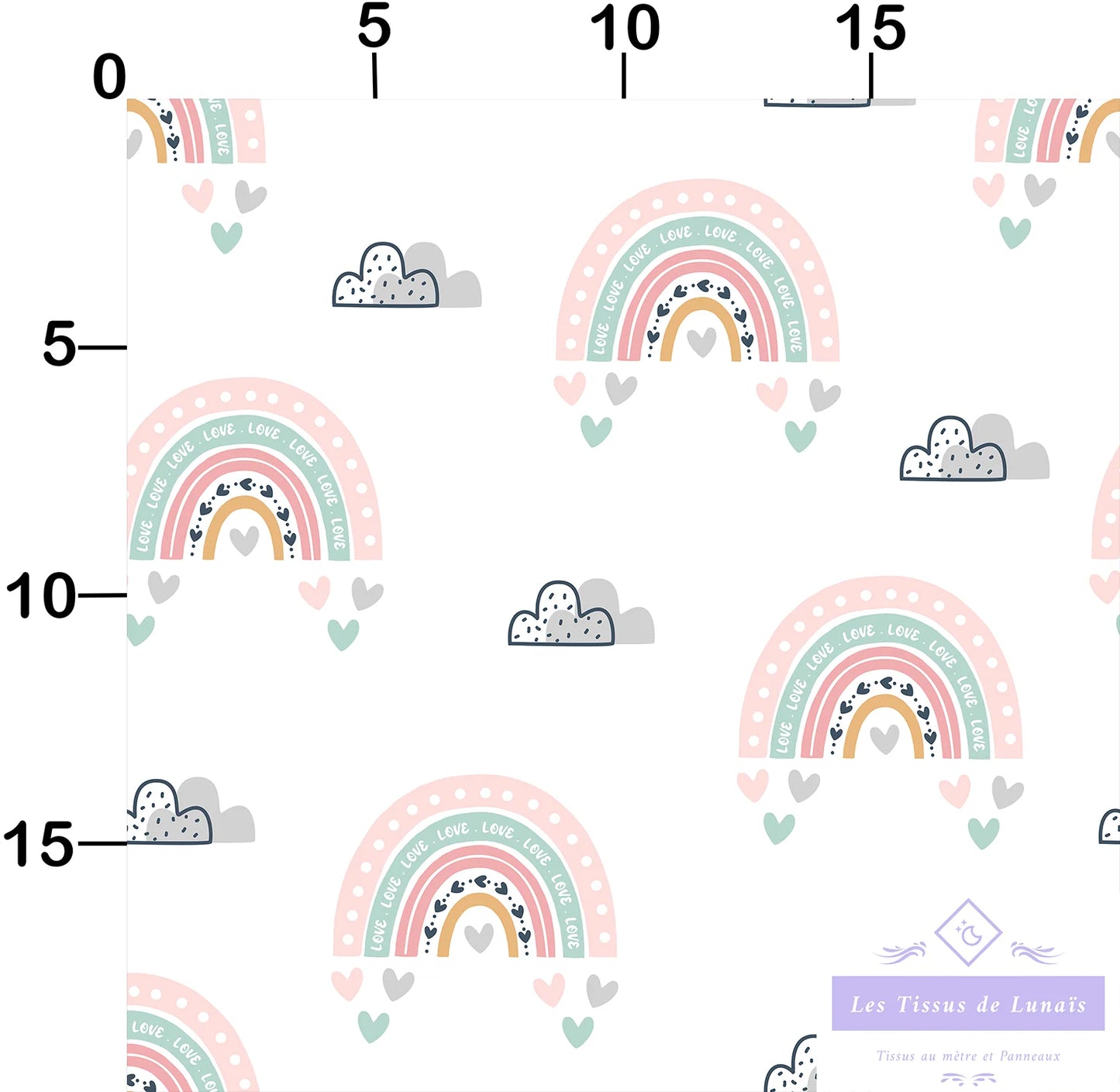 Tissu au mètre 359 enfant fille - Disponible en 9 matières - Vendu par multiple de 50 cm