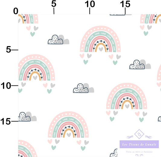Tissu au mètre 359 enfant fille - Disponible en 9 matières - Vendu par multiple de 50 cm
