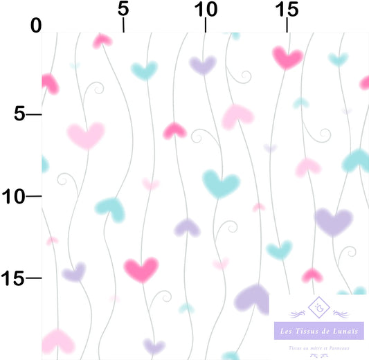 Tissu au mètre 364 enfant fille - Disponible en 9 matières - Vendu par multiple de 50 cm