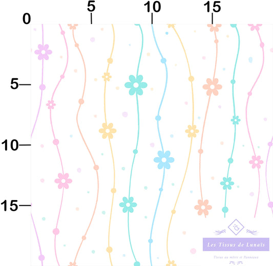 Tissu au mètre 367 enfant fille - Disponible en 9 matières - Vendu par multiple de 50 cm