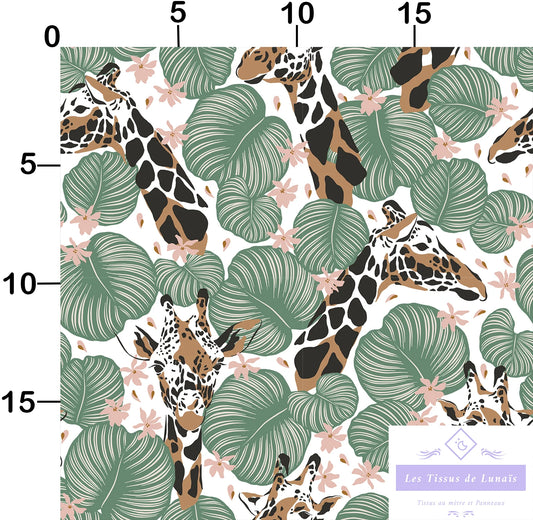 Tissu au mètre 37 girafe - Disponible en 9 matières - Vendu par multiple de 50 cm