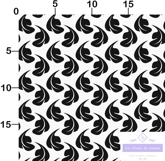 Tissu au mètre 380 feuille fleur - Disponible en 9 matières - Vendu par multiple de 50 cm