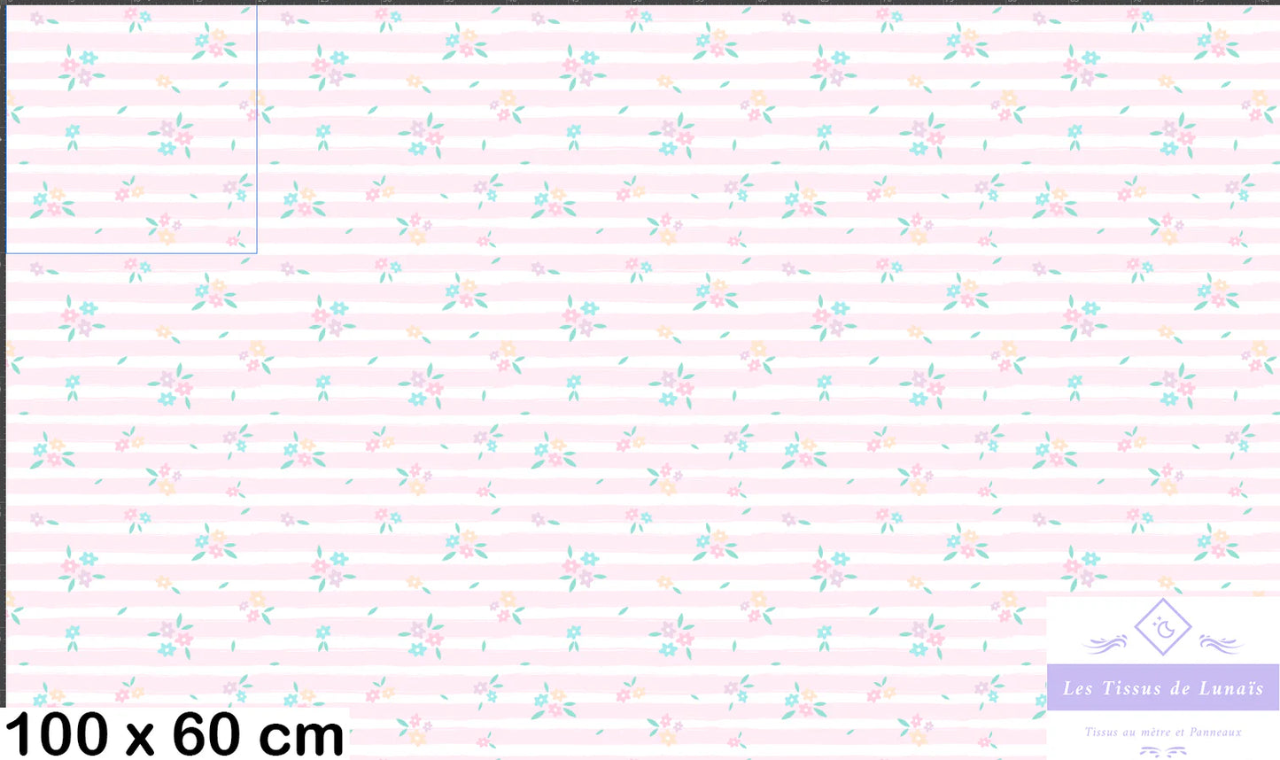Tissu au mètre 387 feuille fleur - Disponible en 9 matières - Vendu par multiple de 50 cm