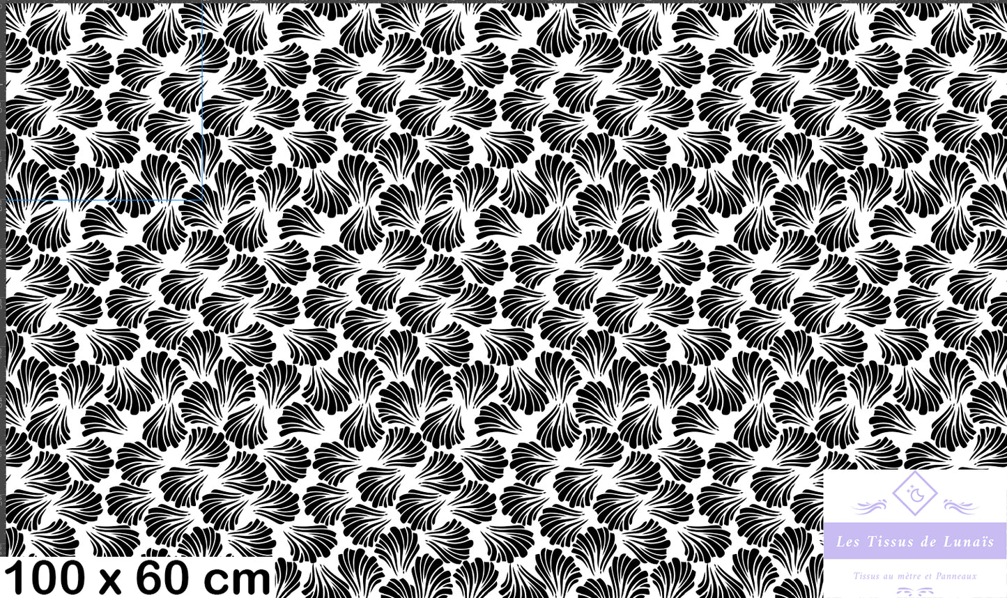 Tissu au mètre 391 feuille fleur - Disponible en 9 matières - Vendu par multiple de 50 cm