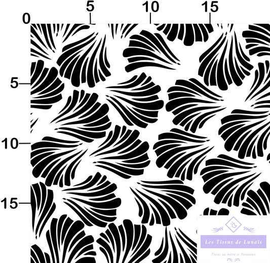 Tissu au mètre 391 feuille fleur - Disponible en 9 matières - Vendu par multiple de 50 cm