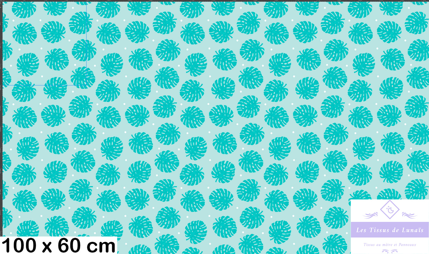 Tissu au mètre 393 feuille fleur - Disponible en 9 matières - Vendu par multiple de 50 cm
