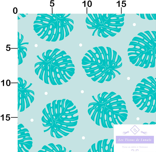 Tissu au mètre 393 feuille fleur - Disponible en 9 matières - Vendu par multiple de 50 cm