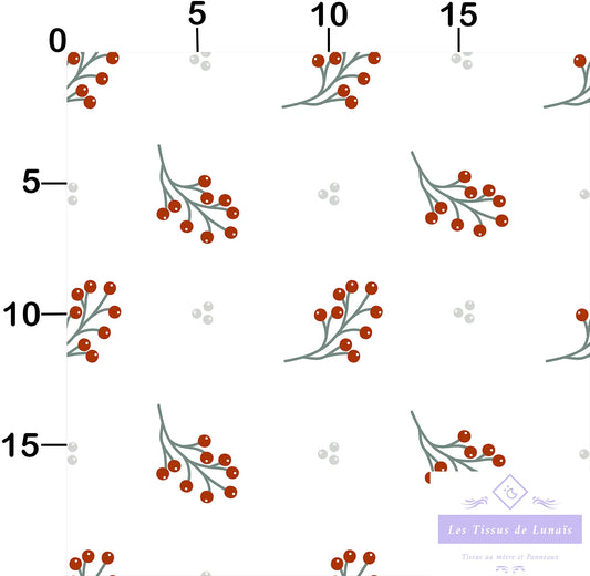 Tissu au mètre 394 feuille fleur - Disponible en 9 matières - Vendu par multiple de 50 cm