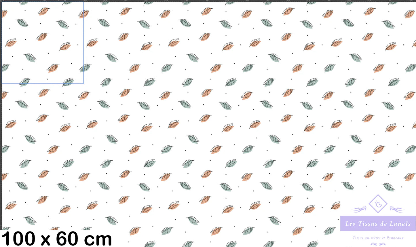 Tissu au mètre 396 feuille fleur - Disponible en 9 matières - Vendu par multiple de 50 cm