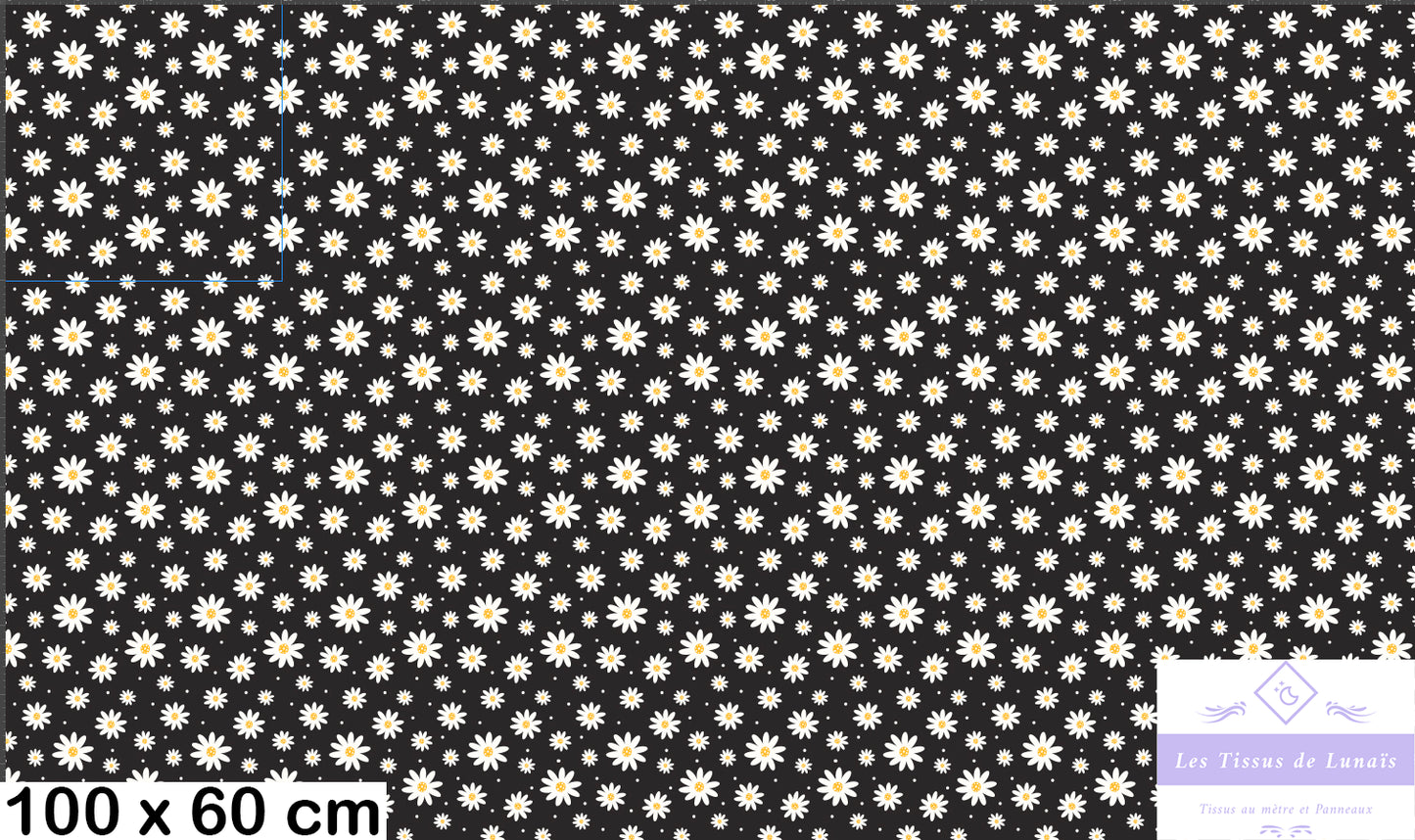 Tissu au mètre 397 feuille fleur - Disponible en 9 matières - Vendu par multiple de 50 cm