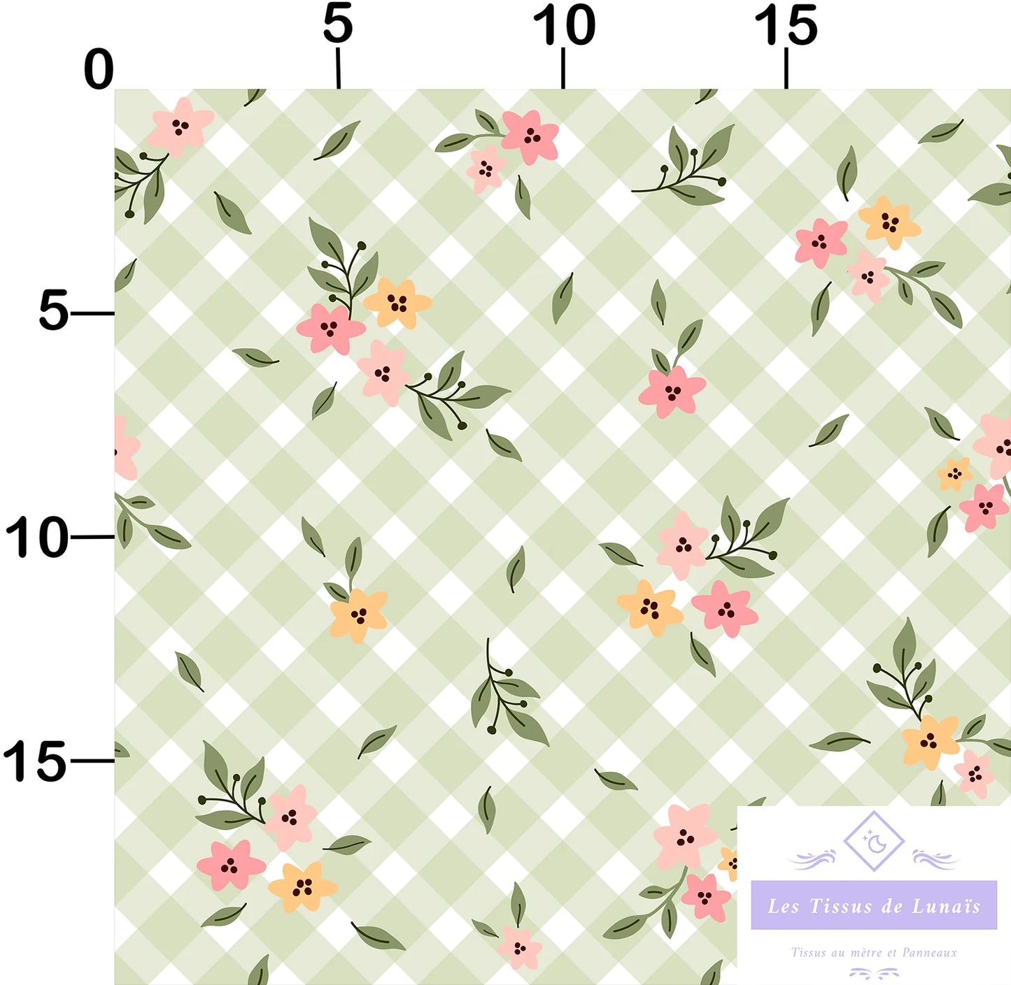 Tissu au mètre 403 feuille fleur - Disponible en 9 matières - Vendu par multiple de 50 cm