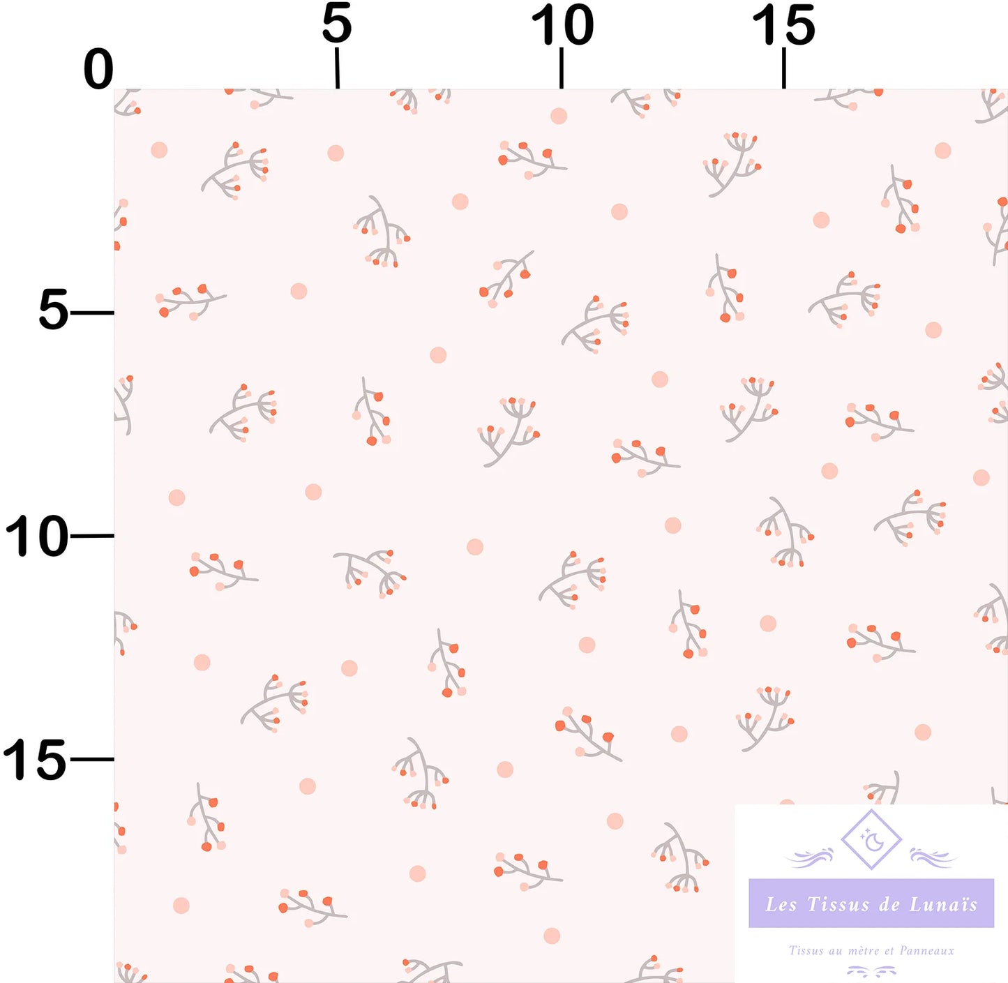 Tissu au mètre 404 feuille fleur - Disponible en 9 matières - Vendu par multiple de 50 cm