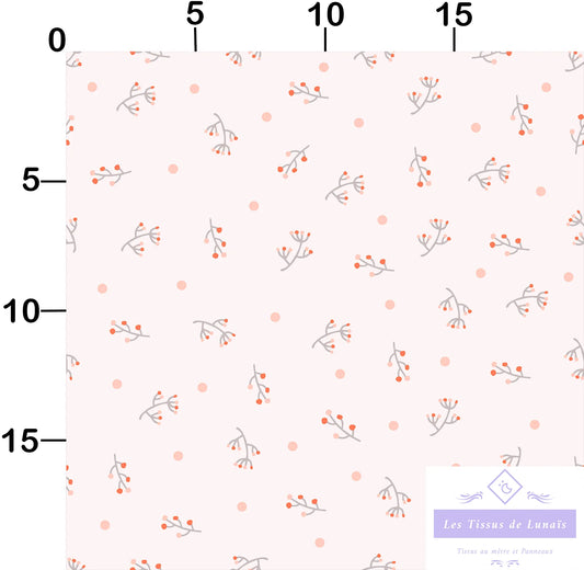 Tissu au mètre 404 feuille fleur - Disponible en 9 matières - Vendu par multiple de 50 cm