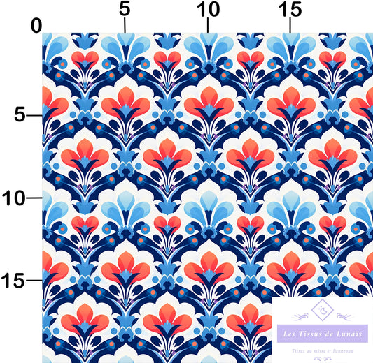 Tissu au mètre 408 forme geométrique - Disponible en 9 matières - Vendu par multiple de 50 cm