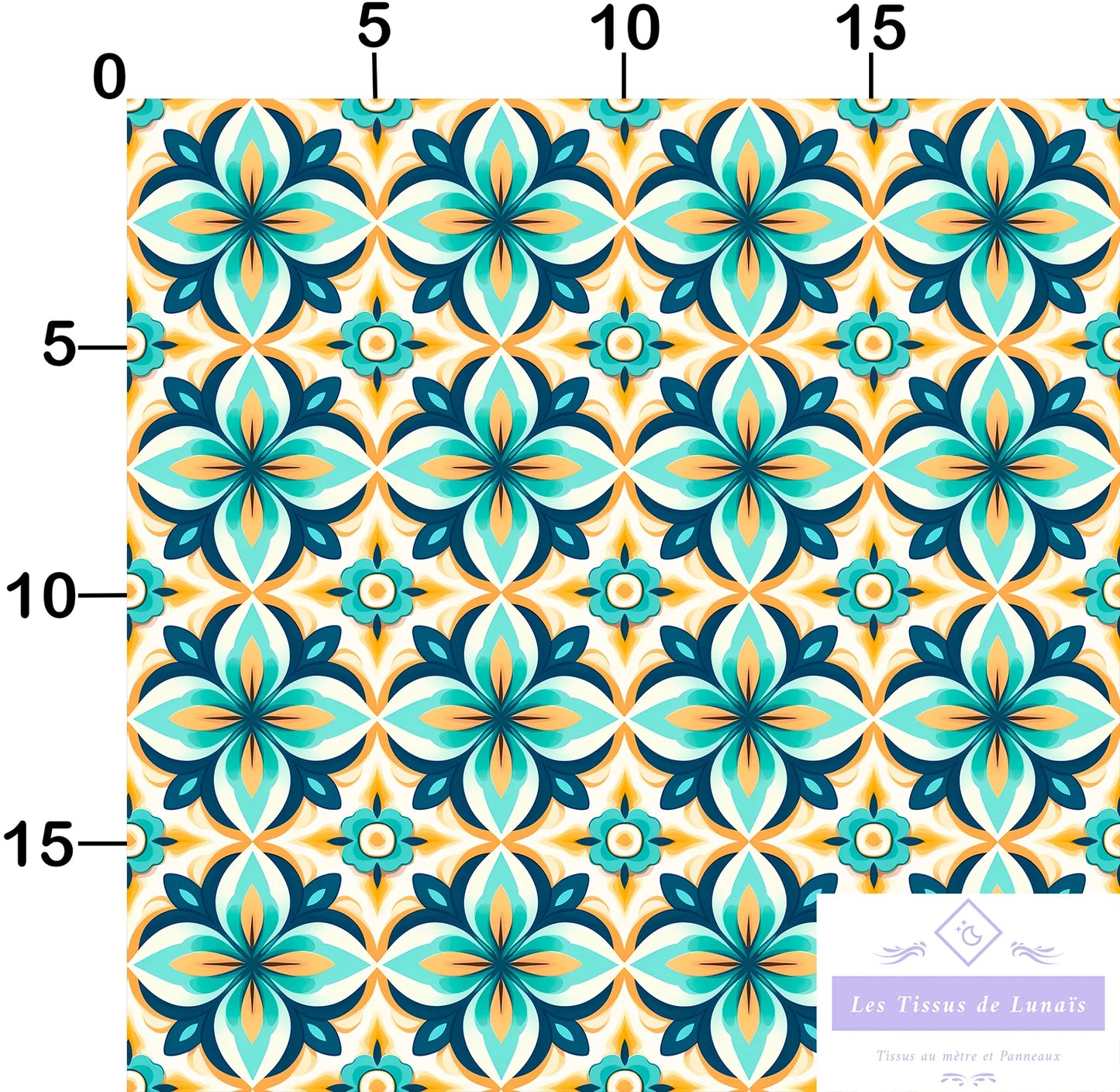 Tissu au mètre 409 forme geométrique - Disponible en 9 matières - Vendu par multiple de 50 cm