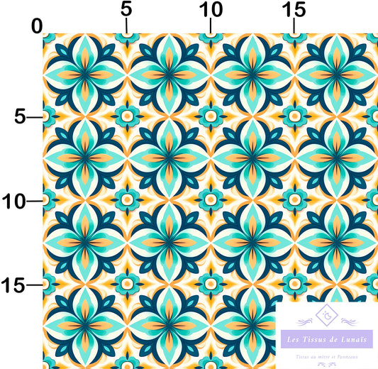 Tissu au mètre 409 forme geométrique - Disponible en 9 matières - Vendu par multiple de 50 cm