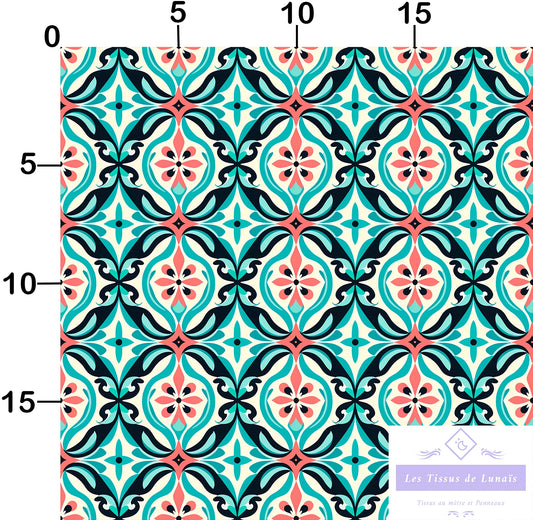 Tissu au mètre 411 forme geométrique - Disponible en 9 matières - Vendu par multiple de 50 cm