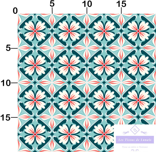 Tissu au mètre 412 forme geométrique - Disponible en 9 matières - Vendu par multiple de 50 cm