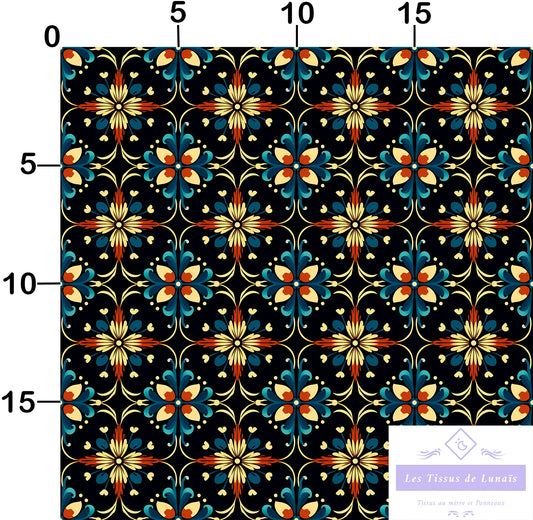 Tissu au mètre 413 forme geométrique - Disponible en 9 matières - Vendu par multiple de 50 cm