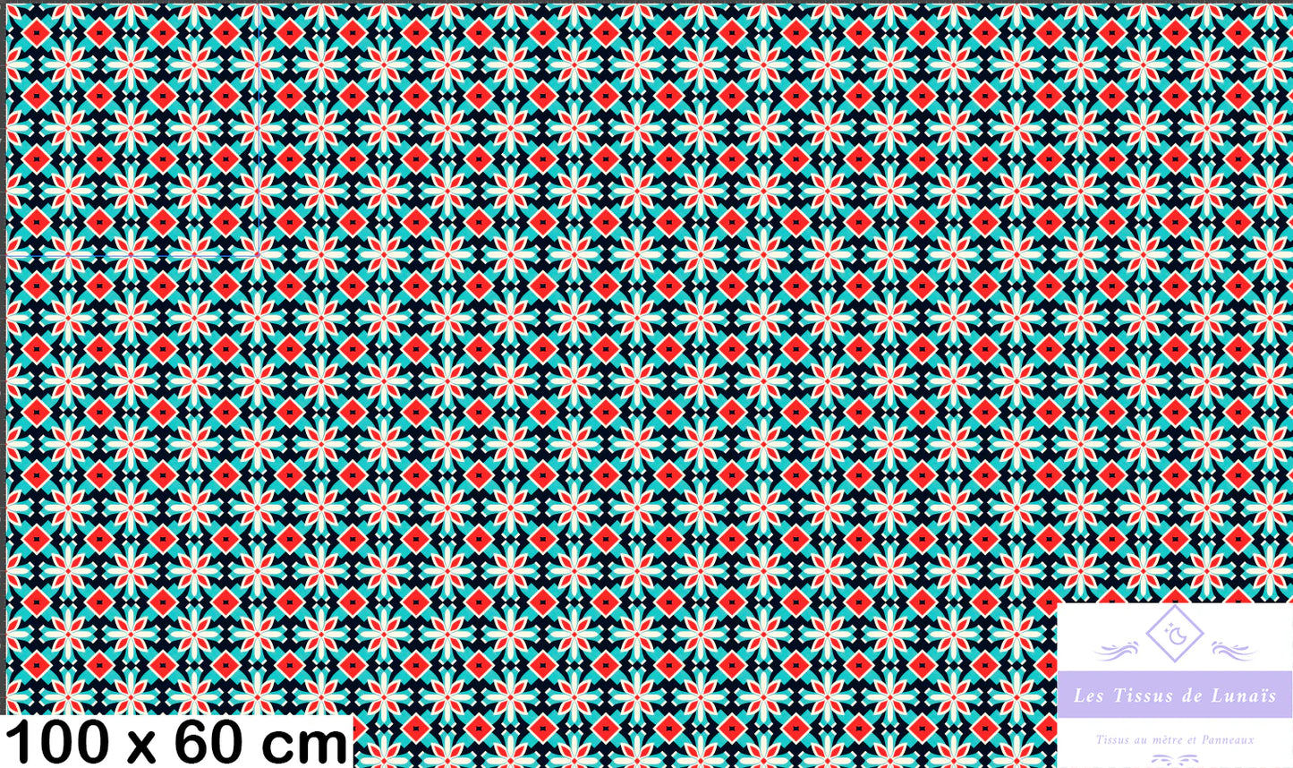 Tissu au mètre 414 forme geométrique - Disponible en 9 matières - Vendu par multiple de 50 cm