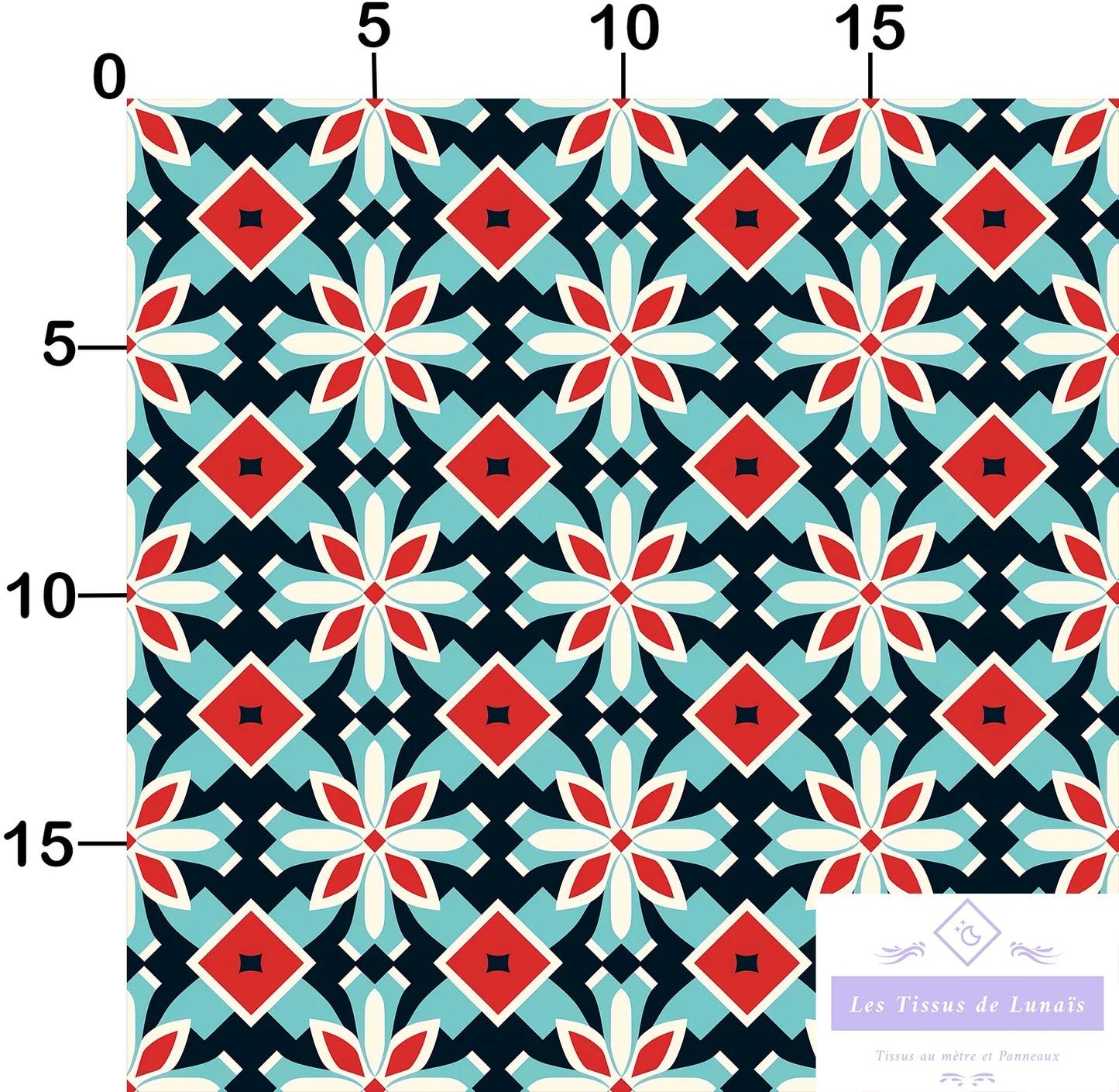 Tissu au mètre 414 forme geométrique - Disponible en 9 matières - Vendu par multiple de 50 cm