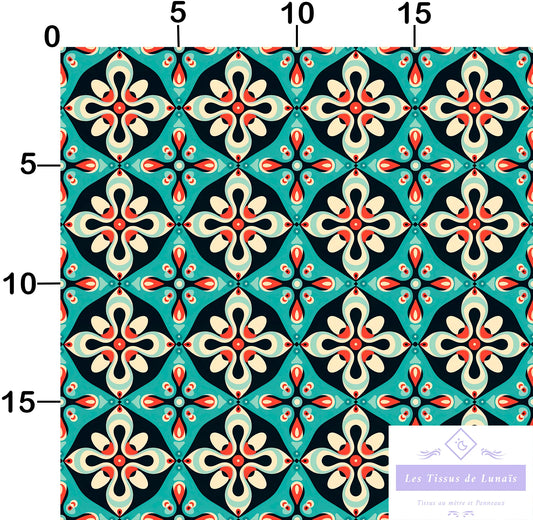 Tissu au mètre 415 forme geométrique - Disponible en 9 matières - Vendu par multiple de 50 cm