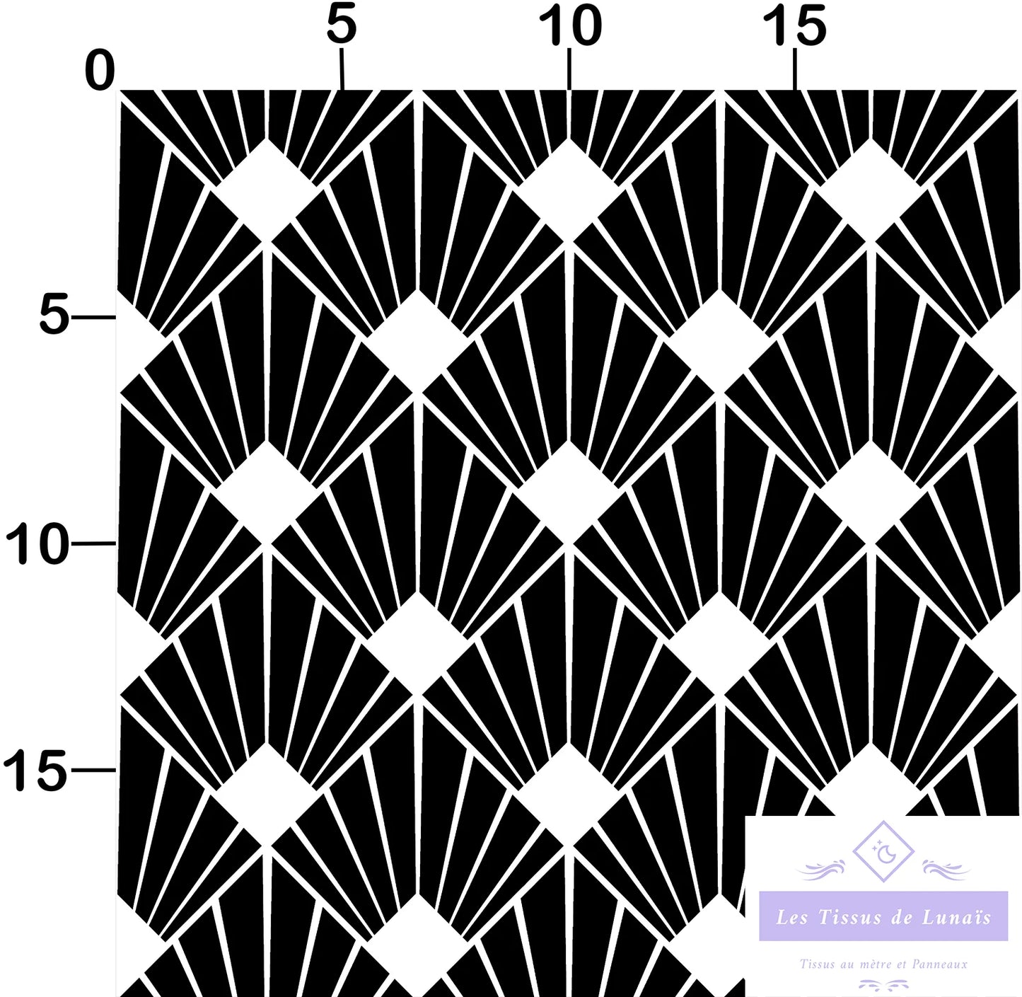 Tissu au mètre 419 forme geométrique - Disponible en 9 matières - Vendu par multiple de 50 cm