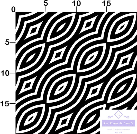 Tissu au mètre 423 forme geométrique - Disponible en 9 matières - Vendu par multiple de 50 cm