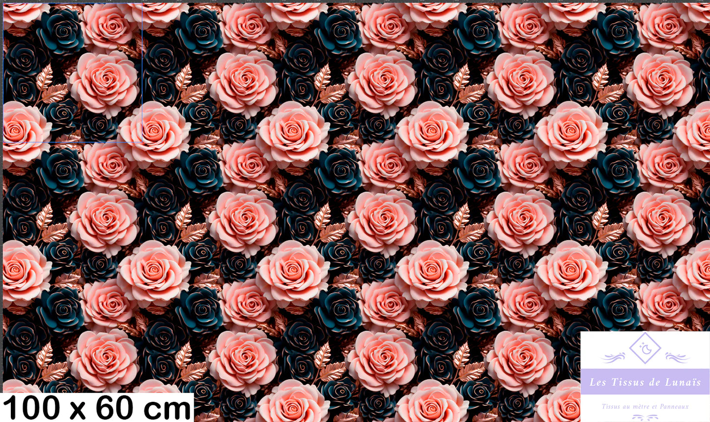 Tissu au mètre 435 3d fleu - Disponible en 9 matières - Vendu par multiple de 50 cm