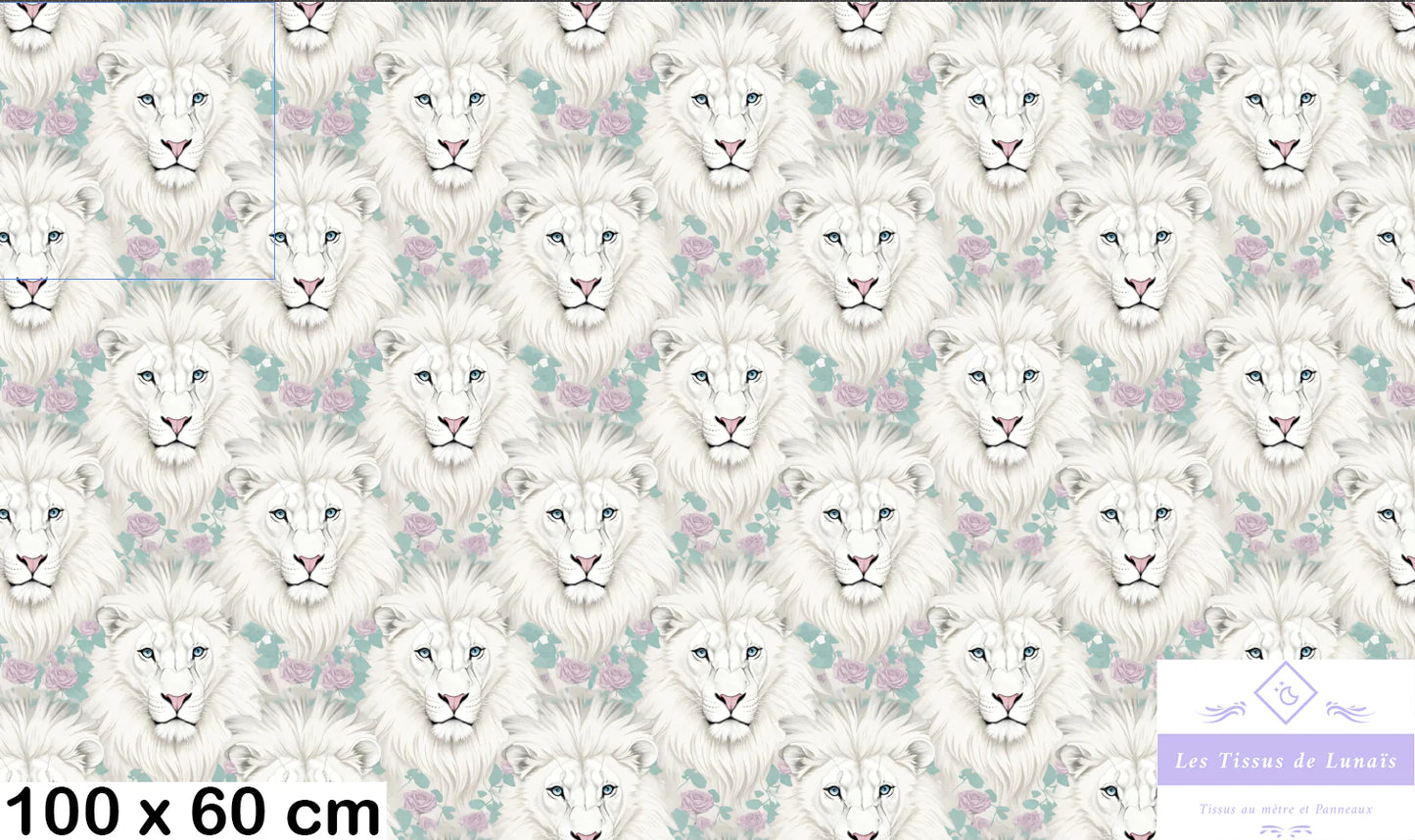 Tissu au mètre 44 lions - Disponible en 9 matières - Vendu par multiple de 50 cm