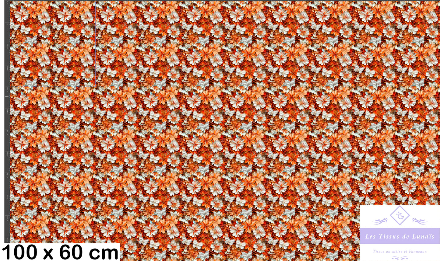 Tissu au mètre 443 3d fleur - Disponible en 9 matières - Vendu par multiple de 50 cm