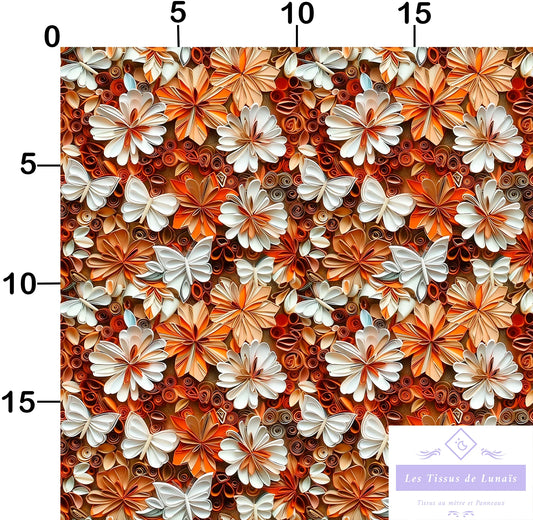 Tissu au mètre 443 3d fleur - Disponible en 9 matières - Vendu par multiple de 50 cm