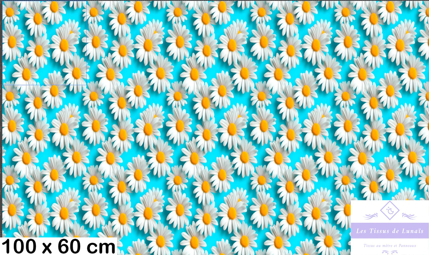 Tissu au mètre447 3d fleur - Disponible en 9 matières - Vendu par multiple de 50 cm