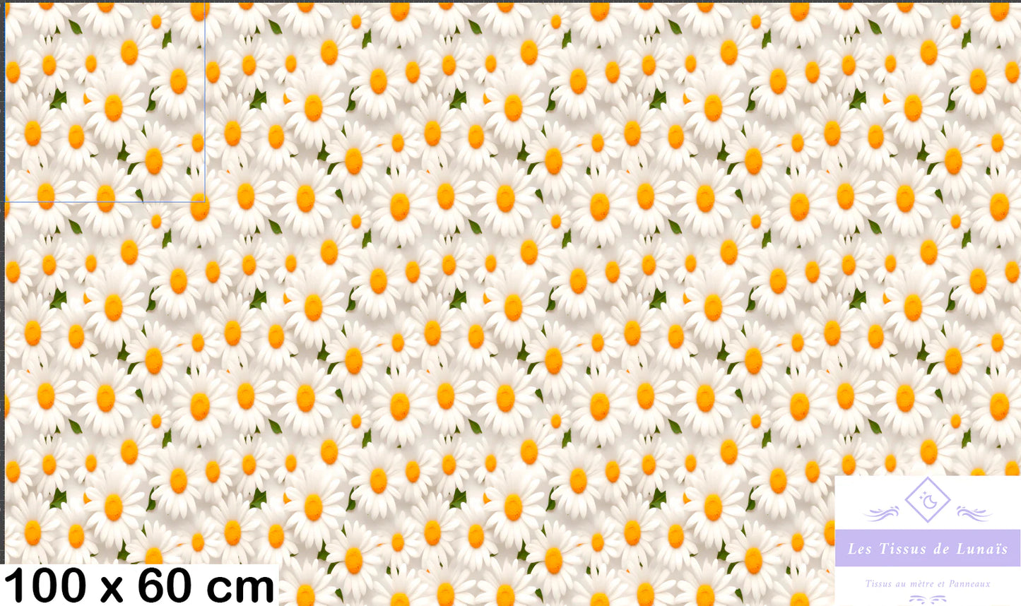 Tissu au mètre 448 3d fleur - Disponible en 9 matières - Vendu par multiple de 50 cm