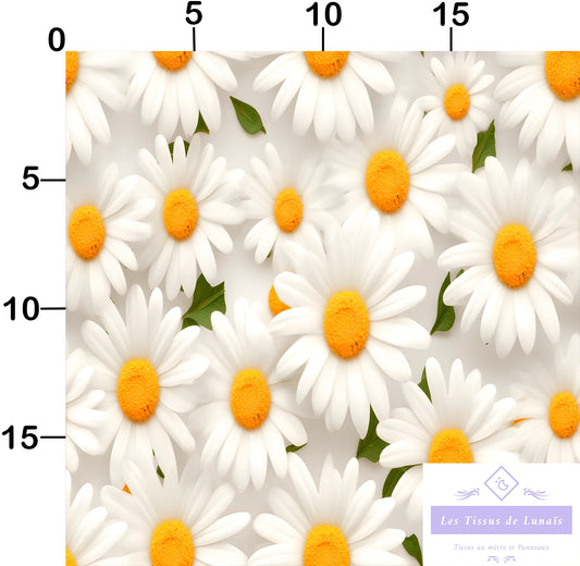 Tissu au mètre 448 3d fleur - Disponible en 9 matières - Vendu par multiple de 50 cm