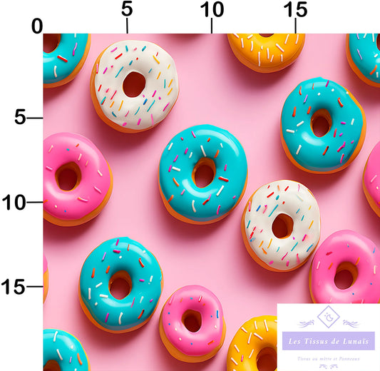 Tissu au mètre 452 3d macaron - Disponible en 9 matières - Vendu par multiple de 50 cm