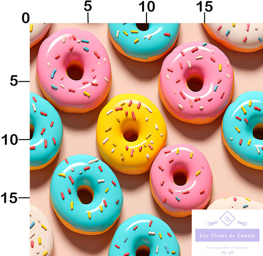 Tissu au mètre 453 3d macaron - Disponible en 9 matières - Vendu par multiple de 50 cm