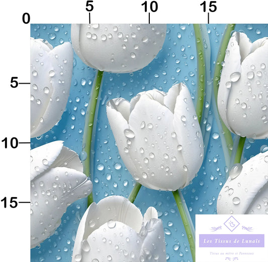 Tissu au mètre 458 3d fleur tulipe - Disponible en 9 matières - Vendu par multiple de 50 cm