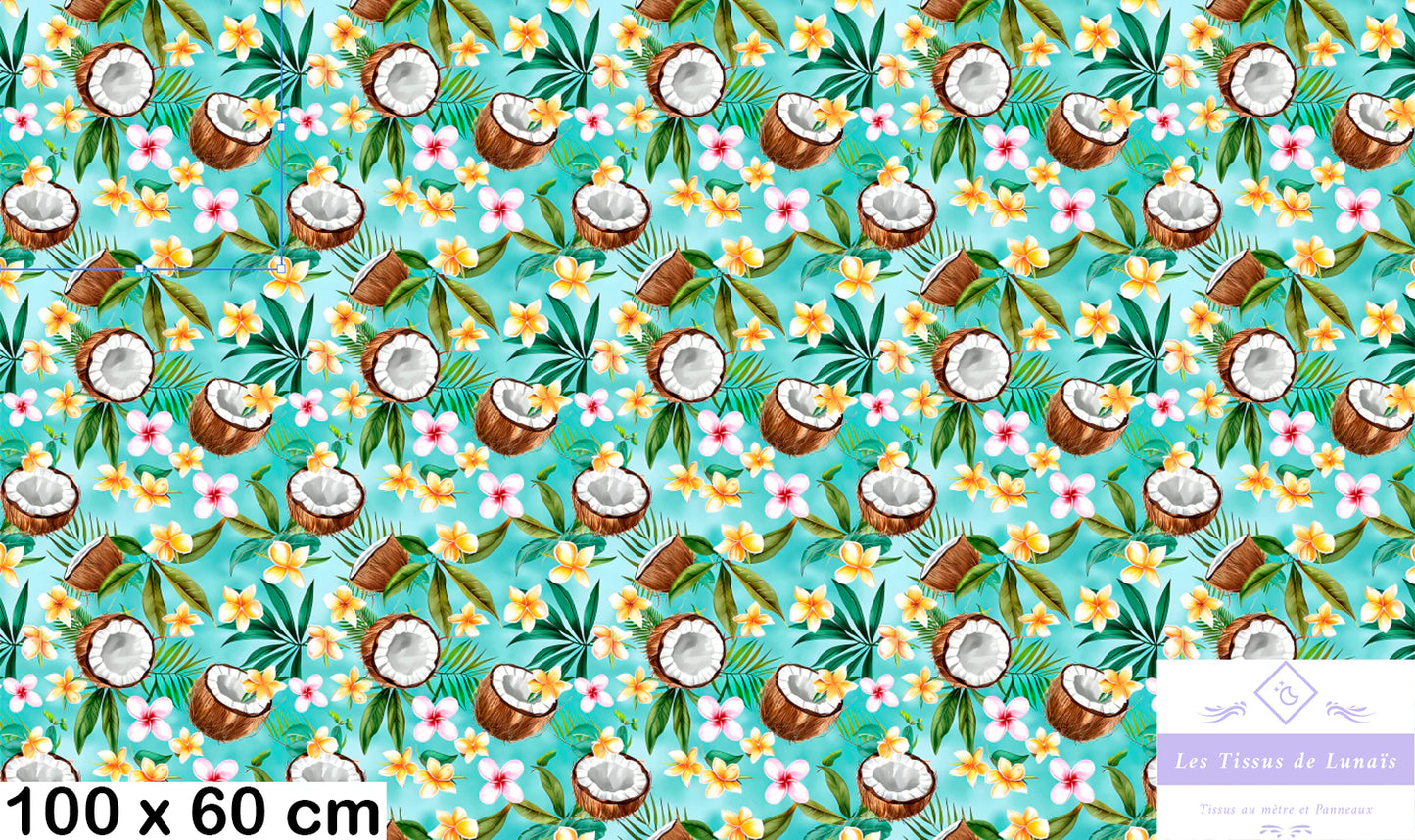 Tissu 466 fruit noix de coco au mètre - Disponible en 9 matières - Vendu par multiple de 50 cm