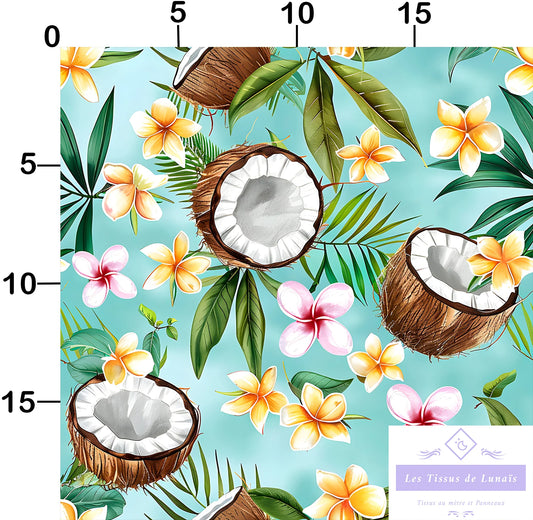 Tissu 466 fruit noix de coco au mètre - Disponible en 9 matières - Vendu par multiple de 50 cm
