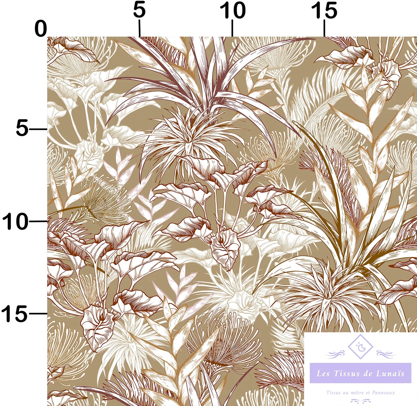 Tissu 467 feuillage luxuriant au mètre - Disponible en 9 matières - Vendu par multiple de 50 cm