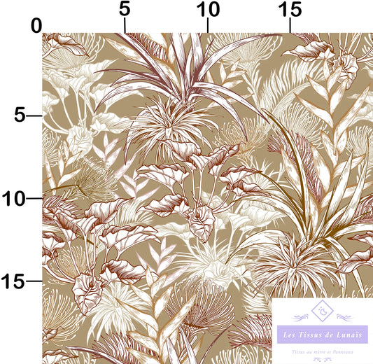 Tissu 467 feuillage luxuriant au mètre - Disponible en 9 matières - Vendu par multiple de 50 cm