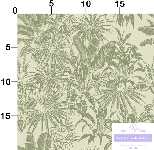 Tissu 468 feuillage luxuriant au mètre - Disponible en 9 matières - Vendu par multiple de 50 cm